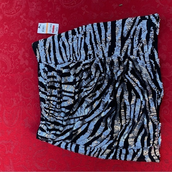 NEW  Skirt Bar III 3 Black Sequin NWT - Size S Silver Animal Print‎ Small - Picture 5 of 5
